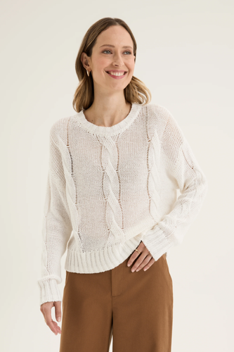 Yarra Trail - Coaxial Jumper - Ecru colour front shot