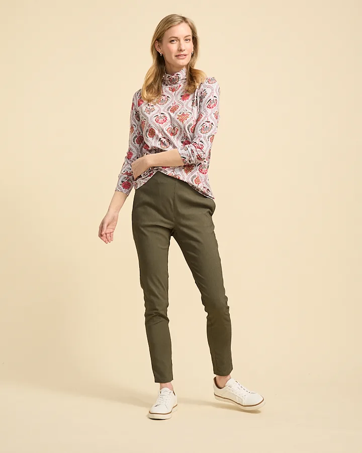 Yarra Trail - Cord Jegging in Figleaf Elasticated waist