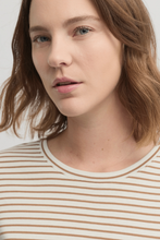 Load image into Gallery viewer, Yarra Trail - Division Tee - Ecru/ Cinnamon colour front closed up shot
