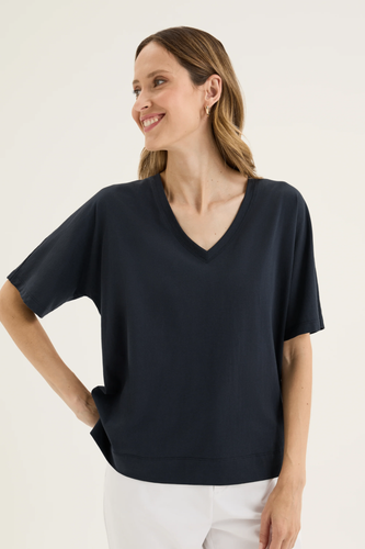 Yarra Trail - Glass Tee - Navy colour front shot