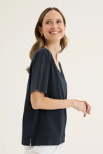 Load image into Gallery viewer, Yarra Trail - Glass Tee - Navy colour side shot
