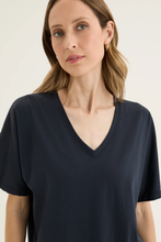 Load image into Gallery viewer, Yarra Trail - Glass Tee - Navy colour front closed up shot
