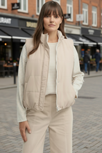 Load image into Gallery viewer, Yarra Trail - Levity Puffer Vest - Almond/ Ecru colour front shot
