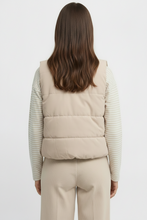 Load image into Gallery viewer, Yarra Trail - Levity Puffer Vest - Almond/ Ecru colour BACK shot
