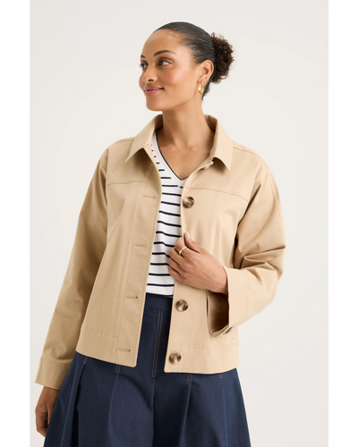 Yarra Trail - Mila Shacket - Camel colour front shot