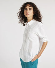Load image into Gallery viewer, Yarra Trail - Pintuck Shirt in White colour side shot
