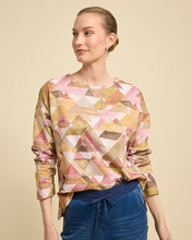 Load image into Gallery viewer, Yarra Trail - Pyramid Print Tee Hi low hem Long sleeves Round neckline
