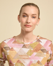 Load image into Gallery viewer, Yarra Trail - Pyramid Print Tee Hi low hem Long sleeves Round neckline
