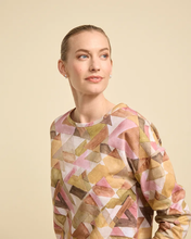 Load image into Gallery viewer, Yarra Trail - Pyramid Print Tee Hi low hem Long sleeves Round neckline
