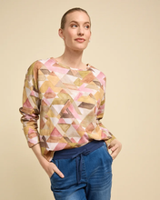 Load image into Gallery viewer, Yarra Trail - Pyramid Print Tee Hi low hem Long sleeves Round neckline
