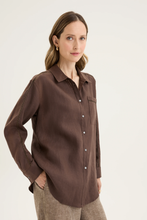 Load image into Gallery viewer, Yarra Trail - Tirari Shirt - Espresso colour side shot
