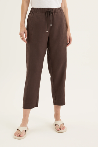 Yarra Trail - Tirari Slim Pant - Espresso colour front shot