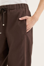 Load image into Gallery viewer, Yarra Trail - Tirari Slim Pant - Espresso colour front closed up shot
