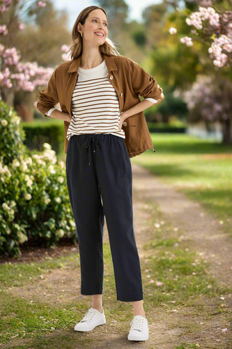 Yarra Trail - Tirari Slim Pant - Navy colour front shot