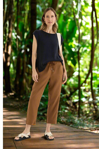 Yarra Trail - Tirari Slim Pant - Nutmeg colour front shot
