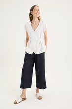 Load image into Gallery viewer, Yarra Trail - Tirari Wrap Top - White colour front shot
