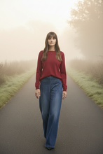 Load image into Gallery viewer, Yarra Trail - Villa Knit Top - Cherry colour front shot
