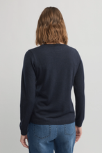 Load image into Gallery viewer, Yarra Trail - Villa Knit Top - Navy colour back shot
