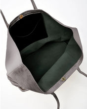 Load image into Gallery viewer, Elara - Metallic Leather Hobo - Pewter colour inside shot
