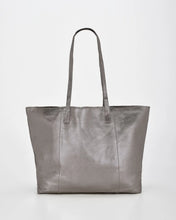 Load image into Gallery viewer, Elara - Metallic Leather Hobo - Pewter colour side shot

