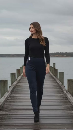 Holmes and Fallon Pant 2 Vertical Zips - Navy colour video